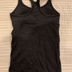 Lulu black tank top with built in bra